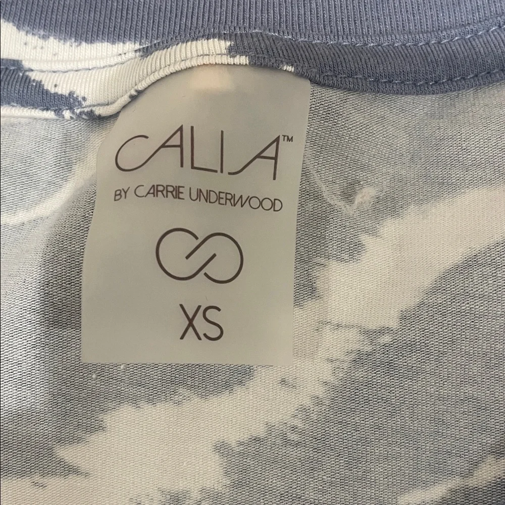 CALIA by Carrie Underwood Blue and White Zebra Tank Top, size XS - Picture 2 of 7